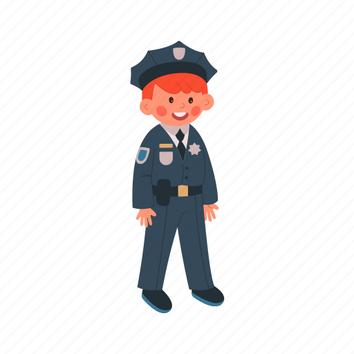 Policeman, flat, icon, boy, police, officer, uniform icon - Download on Iconfinder