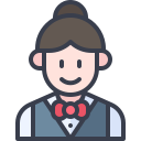 waiter, girl, woman, uniform, user