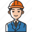 engineer, worker, man, construction, work, technician, avatar 