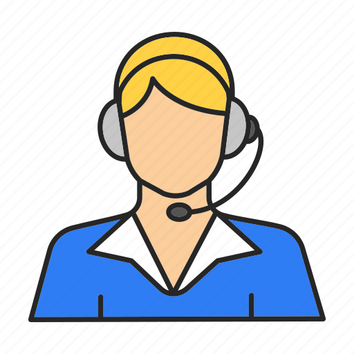 Assistant, call center, headset, hotline, operator, secretary, woman icon - Download on Iconfinder