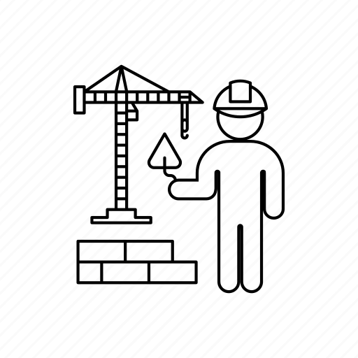 Bricklayer, bricks, crane, person, professions icon - Download on Iconfinder