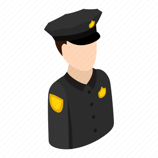 Business, guard, isometric, man, officer, police, profession icon - Download on Iconfinder