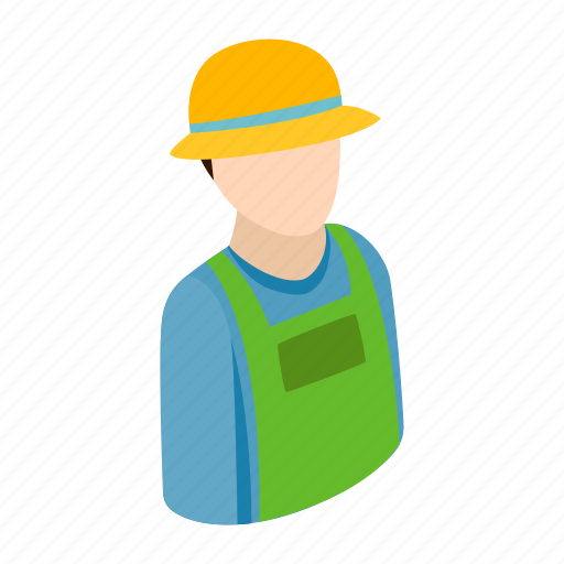 Agriculture, avatar, concept, farmer, hat, isometric, male icon - Download on Iconfinder