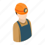 construction, helmet, isometric, job, miner, work, worker 