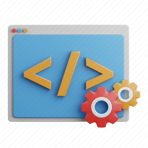 Coding, programming, computer, internet, html, development, code 3D illustration - Download on Iconfinder