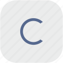 c, copy, copyright, letter, rounded, square