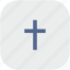 christian, cross, religion, rounded, square 
