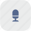 mic, microphone, record, rounded, square 