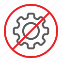 attention, cogwheel, forbidden, no, prohibited, sign, zone 