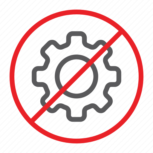 Attention, cogwheel, forbidden, no, prohibited, sign, zone icon - Download on Iconfinder