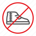 footwear, forbidden, no, prohibited, shoes, sign, zone 