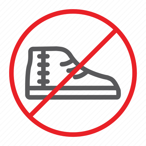 prohibited, shoes, sign, zone icon 