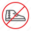 footwear, forbidden, no, prohibited, shoes, sign, zone 