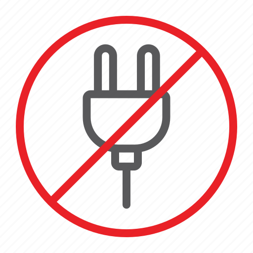Attention, forbidden, no, plug, prohibited, sign, zone icon - Download on Iconfinder