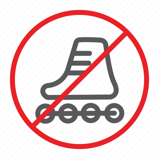 Forbidden, no, prohibited, roller, sign, skates, zone icon - Download on Iconfinder