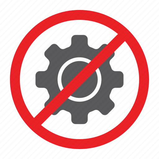 Attention, cogwheel, forbidden, no, prohibited, sign, zone icon - Download on Iconfinder