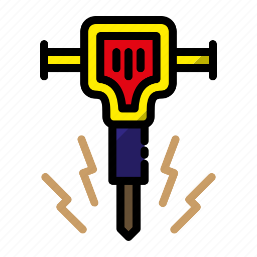 Construction, jack hammer, mechanical hammer, project icon - Download on Iconfinder