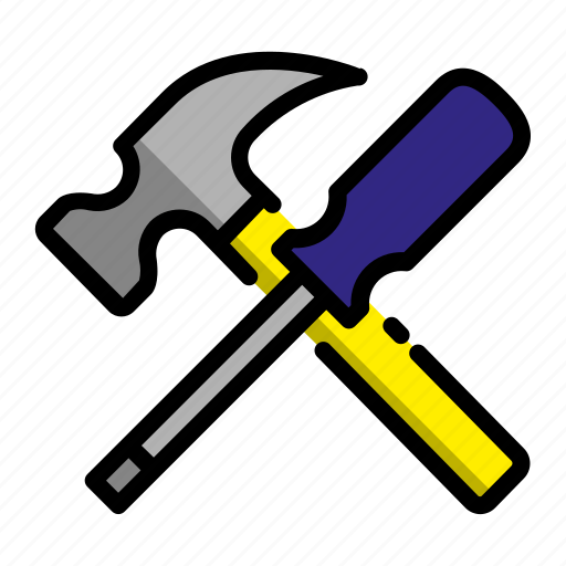 Construction, construction equipment, hammer, project, screwdriver icon - Download on Iconfinder