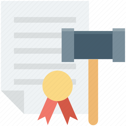 Agreement, certificate, gavel, legal papers icon - Download on Iconfinder