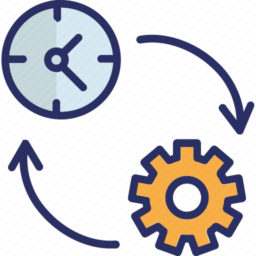 Timer with cogwheel, time settings, planning, productivity, save money icon - Download on Iconfinder