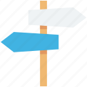 direction arrows, direction post, finger post, guidepost, signpost 