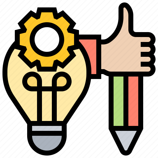 Creative, idea, innovation, lightbulb, pencil icon - Download on Iconfinder