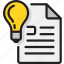 .svg, document, file, idea, light bulb, project management, solution 