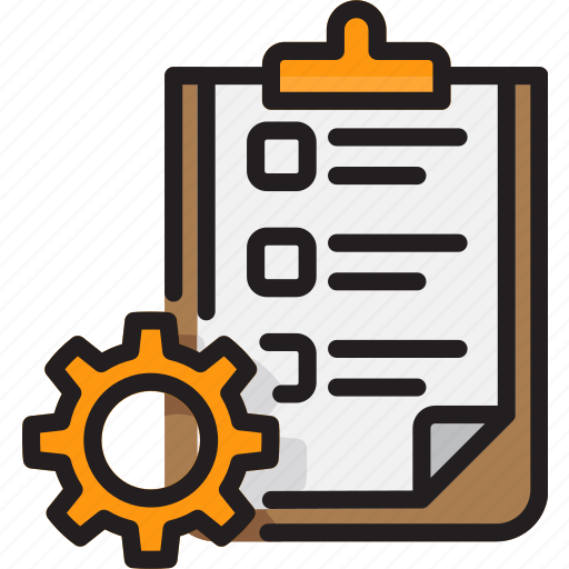 .svg, checklist, clipboard, document, gear, project management, settings icon - Download on Iconfinder