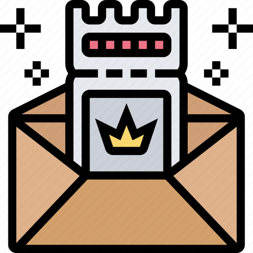 Ticket, enter, event, invited, prom icon - Download on Iconfinder