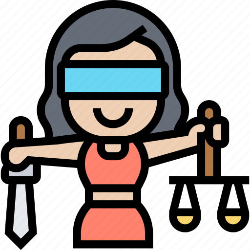 Sword, scales, themis, justice, blindfold icon - Download on Iconfinder