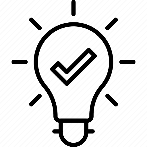 Check, idea, light bulb, ok, think icon - Download on Iconfinder