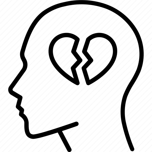 Brain, broken heart, heart, love, mental health, think icon - Download on Iconfinder