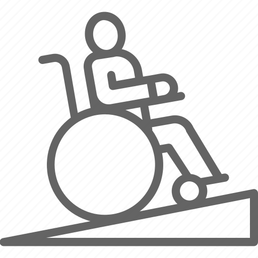 Line, man, mobility, navigation, people, ramp, wheelchair icon - Download on Iconfinder