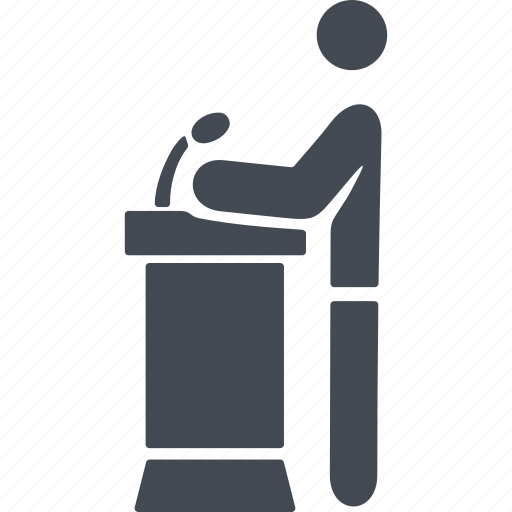 Public cpeech, speaker, speech, tribune icon - Download on Iconfinder