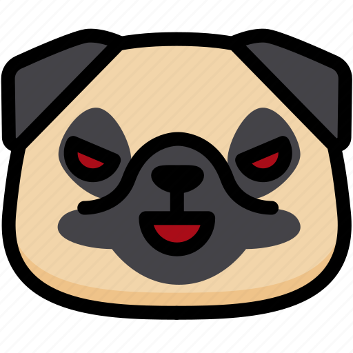 Dog, emoji, emotion, evil, expression, face, feeling icon - Download on Iconfinder