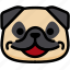 emoji, emotion, expression, face, feeling, happy, pug 