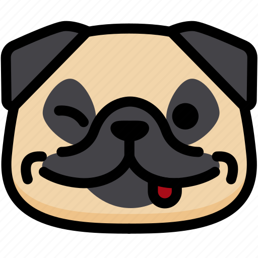 Emoji, emotion, expression, face, feeling, naughty, pug icon - Download on Iconfinder