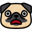 dog, emoji, emotion, expression, face, feeling, shocked 