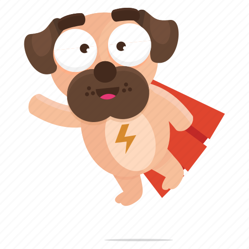 Dog, emoji, emoticon, hero, pug, sticker, super icon - Download on Iconfinder