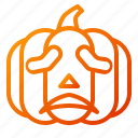 emoji, emoticon, halloween, lantern, pumpkin, sad, spooky