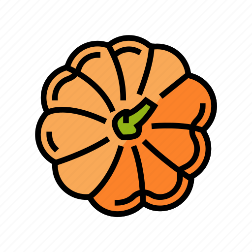 Pumpkin, top, view, halloween, autumn, orange icon - Download on Iconfinder