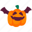 bat, pumpkin, halloween, vegetable, food, face, expression, spooky, illustration, scary, horror 