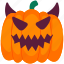 demon, pumpkin, halloween, vegetable, food, face, expression, spooky, illustration, scary, horror 