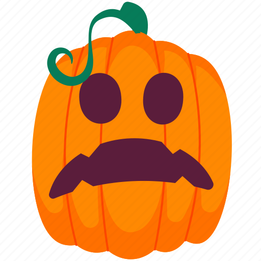 Frightened, pumpkin, halloween, vegetable, food, face, expression icon - Download on Iconfinder