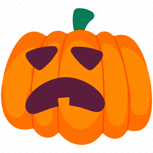 Sad, pumpkin, halloween, vegetable, food, face, expression icon - Download on Iconfinder