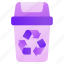 recycle bin, garbage can, dustbin, trash bin, waste basket 