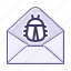 envelope, mail, security, virus 