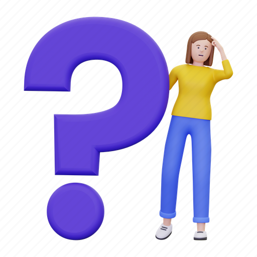 Question, think, help, information, ask, confused, faq 3D illustration - Download on Iconfinder