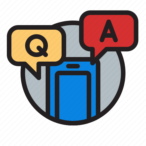 Q and a, question, answer, phone, chat, support, information icon - Download on Iconfinder