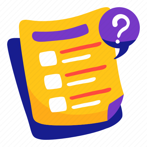 Exam, question, questions, stickers, sticker illustration - Download on Iconfinder